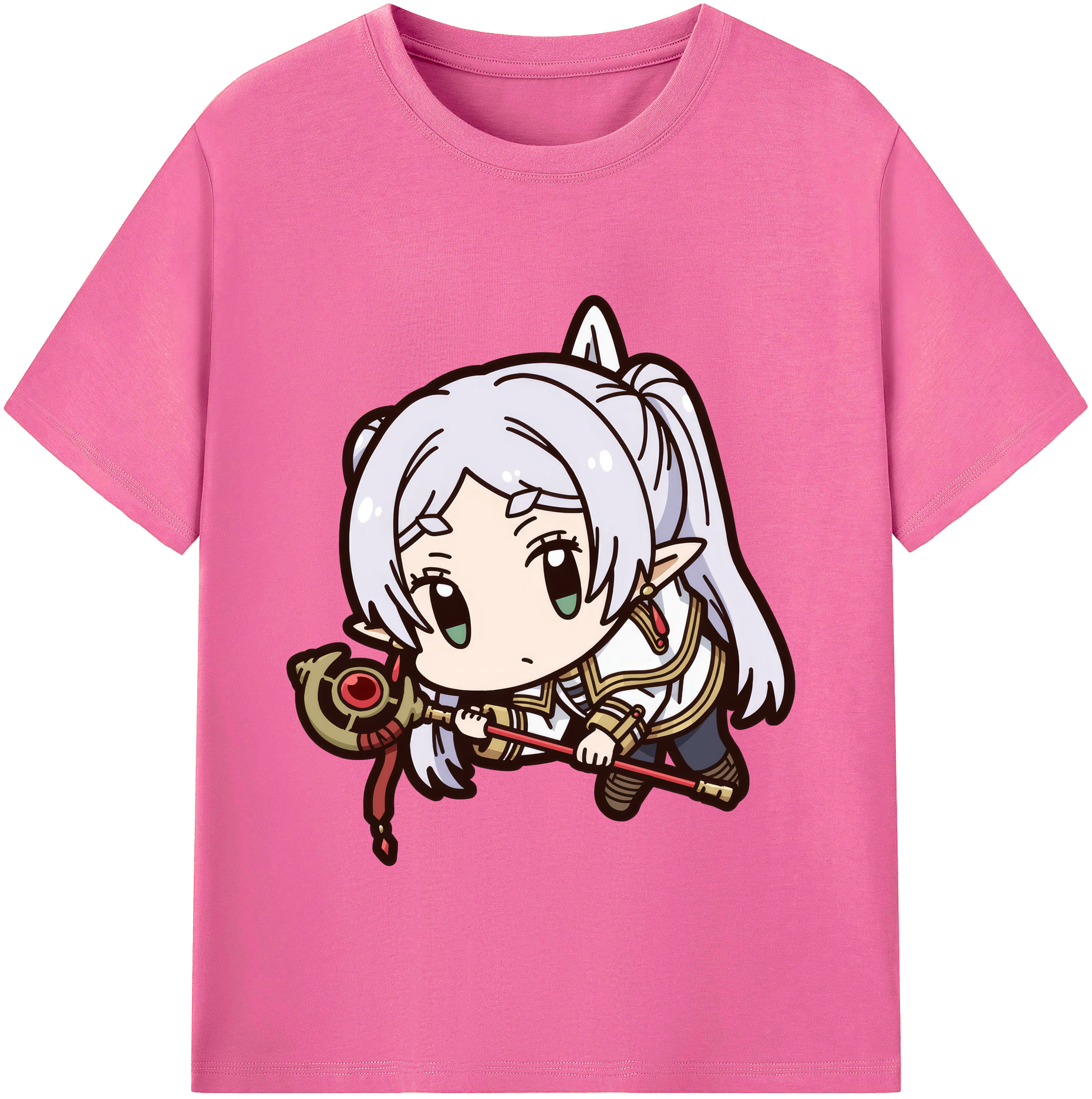 （画像用） 葬送のフリーレン Frieren レディースカジュアルプリントTシャツ（綿100％）